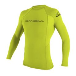 Koszulka ONEILL BASIC SKINS L/S RASH GUARD. Zielone koszulki sportowe męskie O'Neill, l, bez wzorów, z materiału, bez kołnierzyka, bez ramiączek, żeglarskie. Za 119.99 zł.