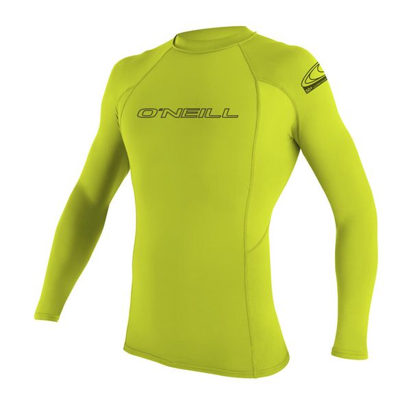 Koszulka ONEILL BASIC SKINS L/S RASH GUARD. Zielone koszulki sportowe męskie O'Neill, l, bez wzorów, z materiału, bez kołnierzyka, bez ramiączek, żeglarskie. Za 119.00 zł.