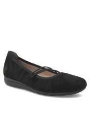 Rieker Półbuty L9369-00 Czarny. Czarne półbuty damskie Rieker, bez wzorów, z nubiku, bez obcasa, na płaskiej podeszwie, bez zapięcia. Za 309.99 zł.