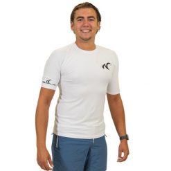 Męska koszulka surfing Watrflag Barcelona Bodyfit biały. Białe koszulki sportowe męskie WATRFLAG, l, bez wzorów, z elastanu, bez kołnierzyka, bez ramiączek, narciarskie. Za 129.00 zł.
