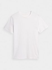 4F T-shirt regular gładki męski - biały XXL. Białe t-shirty męskie 4f, m, bez wzorów, z bawełny, klasyczne, bez kołnierzyka. Za 79.99 zł.