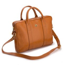 Skórzana torba na laptopa Felice Gold FG04 camel. Brązowe torby na laptopa damskie Felice, bez wzorów, ze skóry. Za 438.99 zł.