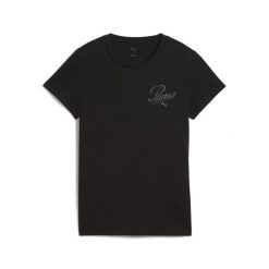 Damska koszulka ESS SCRIPT PUMA Black. Czarne koszulki sportowe damskie Puma, m, bez wzorów, bez kołnierzyka, bez ramiączek. Za 140.00 zł.