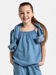 Coccodrillo Top WC4140501HGJ Niebieski Regular Fit. Niebieskie t-shirty i topy dla dziewczynek COCCODRILLO, bez wzorów, z bawełny, bez ramiączek. Za 69.99 zł.