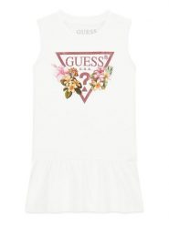 Guess Sukienka codzienna K4RK23 KA6W4 Biały Regular Fit. Białe sukienki dla dziewczynek Guess, z aplikacjami, z bawełny, bez ramiączek. Za 134.99 zł.