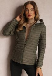 Ciemnozielona Kurtka Pikowana Paranaina. Zielone kurtki damskie Renee, m, z aplikacjami, bez kaptura. Za 159.99 zł.