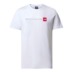 Koszulka sportowa męska The North Face Never Stop Exploring. Białe koszulki sportowe męskie The North Face, m, bez wzorów, bez kołnierzyka, bez ramiączek, trekkingowe. Za 114.99 zł.