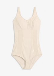 Body bez fiszbinów, silny stopień modelowania sylwetki. Brązowe body damskie bonprix, bez wzorów. Za 124.99 zł.