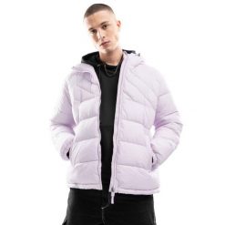 Kurtka puchowa lifestyle meska Siroko Pop. Fioletowe kurtki męskie SIROKO, m, bez wzorów, z materiału, z kapturem. Za 119.20 zł.