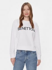 United Colors Of Benetton Bluza 3J68D1069 Biały Regular Fit. Białe bluzy damskie United Colors Of Benetton, l, bez wzorów, z bawełny, bez kaptura. Za 129.99 zł.