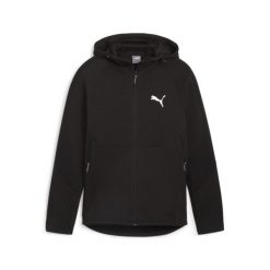 Męska rozpinana bluza EVOSTRIPE z kapturem PUMA Black. Czarne bluzy męskie Puma, m, bez wzorów, z kapturem. Za 201.99 zł.