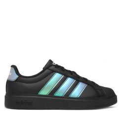 Sneakersy adidas. Czarne trampki i tenisówki chłopięce Adidas, bez wzorów, bez zapięcia. Za 219.99 zł.