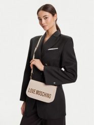LOVE MOSCHINO Torebka JC4028PP1NKD0110 Kremowy. Białe listonoszki damskie Love Moschino, bez wzorów, ze skóry, bez dodatków. Za 449.99 zł.