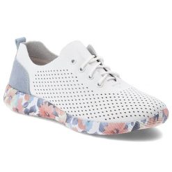Półbuty damskie Artiker, skóra naturalna perforowana cholewka sznurowanie lekka elastyczna podeszwa z kwiatowym motywem, białe, 58C0586. Białe półbuty damskie Artiker, bez wzorów, ze skóry, bez obcasa, bez zapięcia. Za 179.00 zł.