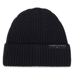 Czapka Tommy Jeans. Czarne czapki i kapelusze męskie Tommy Jeans, na zimę, bez wzorów, z jeansu. Za 129.99 zł.