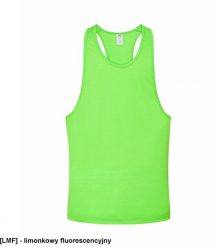 JHK - Sportowo-plażowy t-shirt bez rękawków limonkowy fluorescencyjny M. Koszulki sportowe męskie JHK, m, bez wzorów, bez kołnierzyka, bez ramiączek. Za 22.10 zł.