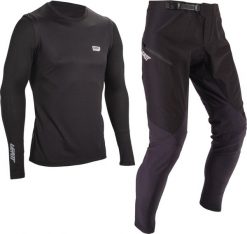 Komplet rowerowy (koszulka+spodnie) LEATT Ride Kit MTB 1.0. Czarne spodnie materiałowe męskie LEATT, l, z aplikacjami, z tkaniny, wizytowe. Za 314.30 zł.