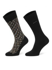 BOSS Skarpety długie 2P RS Monogram CC 50515141 Czarny. Czarne skarpety męskie Boss, bez wzorów, z bawełny. Za 89.99 zł.