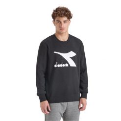 Bluza męska DIADORA SWEATSHIRT CREW CHROMIA. Czarne bluzy męskie Diadora, m, bez wzorów, z bawełny, bez kaptura. Za 99.99 zł.