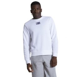 Męska bluza z okrągłym dekoltem Summer Basic. Białe bluzy męskie LEONE 1947 APPAREL, l, bez wzorów, z tkaniny, bez kaptura. Za 131.35 zł.