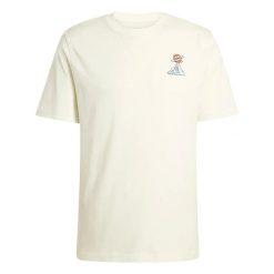 Koszulka adidas Earth Day Graphic. Białe koszulki sportowe męskie Adidas, bez wzorów, bez kołnierzyka, bez ramiączek, do koszykówki. Za 184.00 zł.