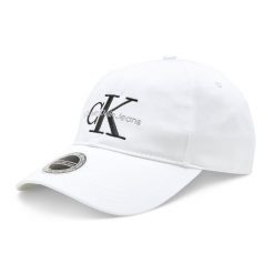 Czapka z daszkiem Calvin Klein Jeans. Białe czapki i kapelusze damskie Calvin Klein Jeans, bez wzorów, z jeansu. Za 99.99 zł.