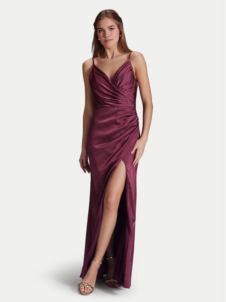 Hey Kyla Sukienka wieczorowa 5AI075HK Bordowy Slim Fit. Czerwone sukienki damskie Hey Kyla, bez wzorów, z syntetyku, wizytowe, bez kołnierzyka, bez ramiączek. Za 529.99 zł.
