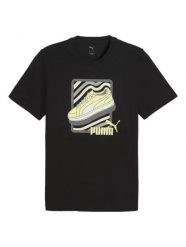 Koszulka sportowa męska Puma GRAPHIC SNEAKER. Brązowe koszulki sportowe męskie Puma, m, bez wzorów, z dzianiny, bez kołnierzyka, bez ramiączek, do biegania. Za 107.80 zł.