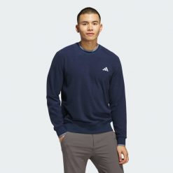 Bluza z zaokrąglonym dekoltem Ultimate365 Tour. Niebieskie kurtki sportowe męskie Adidas, xs, bez wzorów, na golfa. Za 529.00 zł.