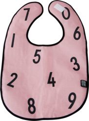 Śliniak The Numbers różowy. Czerwone śliniaki dla dzieci Design Letters, bez wzorów. W wyprzedaży za 43.00 zł.
