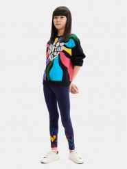 Desigual Legginsy 23WGKK01 Niebieski Regular Fit. Niebieskie legginsy dla dziewczynek Desigual, bez wzorów, z bawełny. Za 109.99 zł.