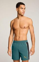 Kąpielówki Męskie - szorty do połowy łydki - Crinkle T7 - ​​czarne / miętowe. Czarne krótkie spodenki sportowe męskie Puma, l, bez wzorów, z materiału, na fitness i siłownię. Za 243.00 zł.