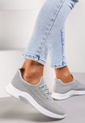 Szare Siateczkowe Buty Sportowe na Piankowej Podeszwie Linidas. Szare obuwie sportowe damskie Renee, bez wzorów. Za 39.99 zł.