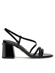 Nine West Sandały WFA2642-1 Czarny. Czarne sandały damskie Nine West, bez wzorów, z syntetyku, bez obcasa, na słupku, bez zapięcia. Za 199.99 zł.