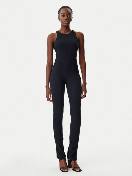 Patrizia Pepe Kombinezon 8T0046 JZ26 K103 Czarny Regular Fit. Czarne sukienki damskie Patrizia Pepe, bez wzorów, z syntetyku, bez kołnierzyka, bez ramiączek. Za 819.99 zł.