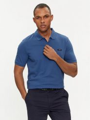 Calvin Klein Polo K10K111196 Niebieski Slim Fit. Niebieskie koszulki polo męskie Calvin Klein, m, bez wzorów, z bawełny, bez ramiączek. Za 209.99 zł.