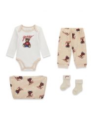 Guess Komplet bluza, body i spodnie dresowe H6RW02 KA6W4 Beżowy Regular Fit. Brązowe bluzy dla chłopców Guess, z aplikacjami, z bawełny, bez ramiączek, bez kaptura. Za 289.99 zł.