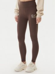 EA7 Emporio Armani Legginsy 7W000426 AF12484 U6063 Brązowy Slim Fit. Brązowe legginsy damskie EA7 Emporio Armani, xl, bez wzorów, z bawełny. Za 279.99 zł.