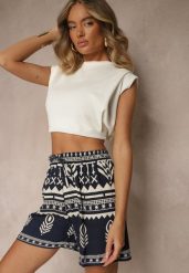 Granatowe Wiskozowe Szorty High Waist ze Wzorem Boho Lunadora. Niebieskie szorty damskie Renee, na lato, m, bez wzorów, z wiskozy, boho, z podwyższonym stanem. Za 39.99 zł.