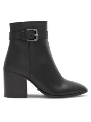 Gino Rossi Botki MATERA-36733 Czarny. Czarne botki damskie Gino Rossi, ze skóry, bez obcasa, na słupku, bez zapięcia. Za 429.99 zł.
