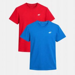 T-SHIRT MĘSKI 4F KOSZULKA ZESTAW KOMPLET 2PAK TTSHM3341. Koszulki sportowe męskie 4f, m, bez wzorów, z bawełny, bez kołnierzyka, bez ramiączek, na fitness i siłownię. Za 86.00 zł.