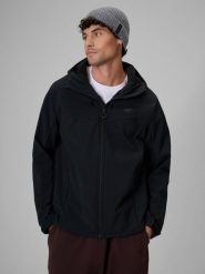 4F Kurtka softshell wiatroodporna membrana 8000 męska - czarna XXL. Czarne kurtki męskie 4f, m, bez wzorów, z materiału, klasyczne, bez kaptura. Za 299.99 zł.