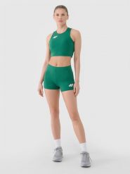 4F Legginsy krótkie treningowe damskie - zielone XL. Zielone legginsy damskie 4f, s, bez wzorów, z dzianiny, krótkie, na fitness i siłownię. Za 89.99 zł.