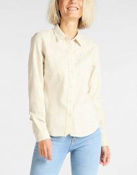LEE 2 POCKET WORK SHIRT DAMSKA KOSZULA ECRU L45UIKNQ 112110588. Bluzki damskie Lee, l, bez wzorów, bez kołnierzyka, bez ramiączek. Za 129.99 zł.