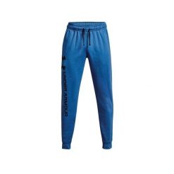 Spodnie dresowe męskie Under Armour Rival Fleece Chroma Pants. Niebieskie spodnie sportowe męskie Under Armour, m, bez wzorów, z bawełny, na fitness i siłownię. Za 323.55 zł.