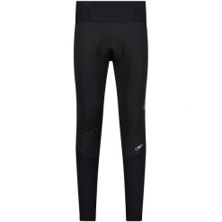 Legginsy CMP. Czarne legginsy sportowe męskie CMP, l, bez wzorów, z materiału, do biegania. Za 344.90 zł.