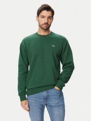 Lacoste Bluza SH8868 Zielony ciemny Regular Fit. Zielone bluzy męskie Lacoste, m, bez wzorów, z bawełny, bez kaptura. Za 579.99 zł.