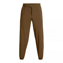 Spodnie dresowe Under Armour Vibe Woven. Brązowe spodnie sportowe męskie Under Armour, uniwersalny, bez wzorów, z dresówki, na fitness i siłownię. Za 312.70 zł.