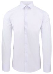 Biała Koszula Bawełniana o Taliowanym Kroju, Jednokolorowa. Białe koszule męskie Pazzani, bez wzorów, z bawełny, eleganckie, bez kołnierzyka, bez ramiączek. Za 169.00 zł.