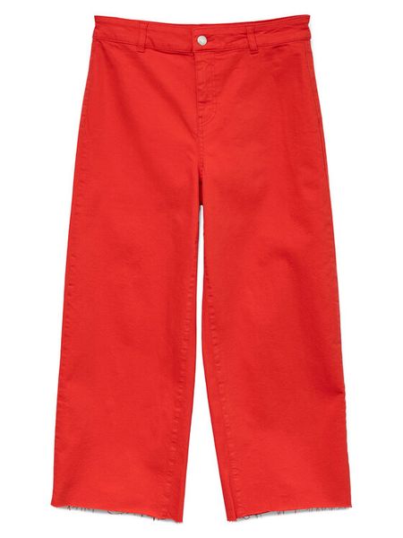 Vero Moda Kuloty Wild Kayla 10307837 Czerwony Wide Leg. Czerwone spodnie materiałowe damskie Vero Moda, m, bez wzorów, z bawełny. Za 99.99 zł.